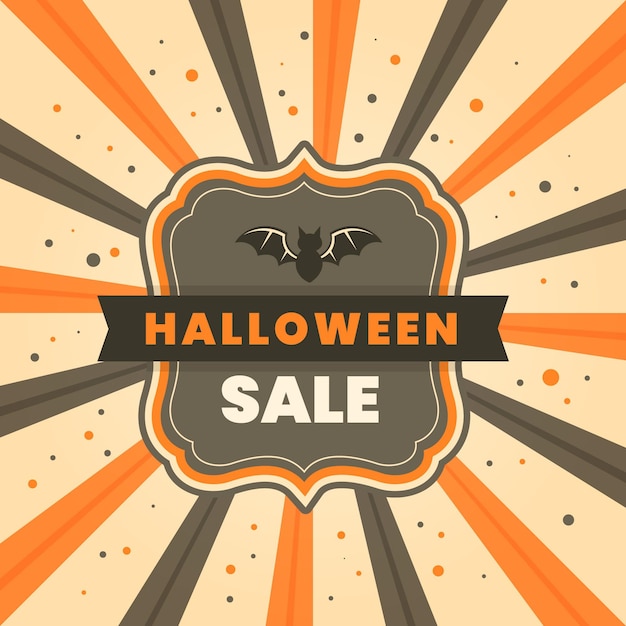 Free vector vintage halloween sale concept