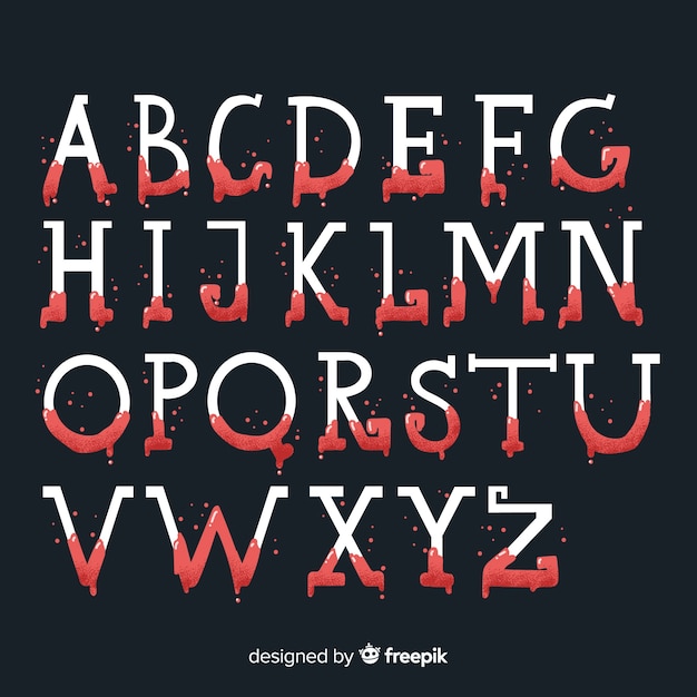 Vintage halloween with blood alphabet