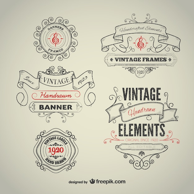 Vintage hand-drawn elements