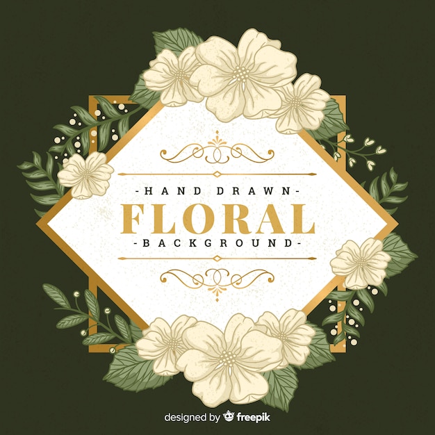 Free vector vintage hand drawn floral background