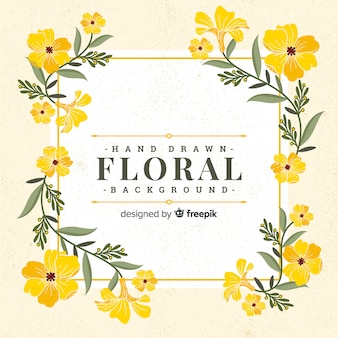 Vintage hand drawn floral background