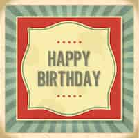 Free vector vintage happy birthday card