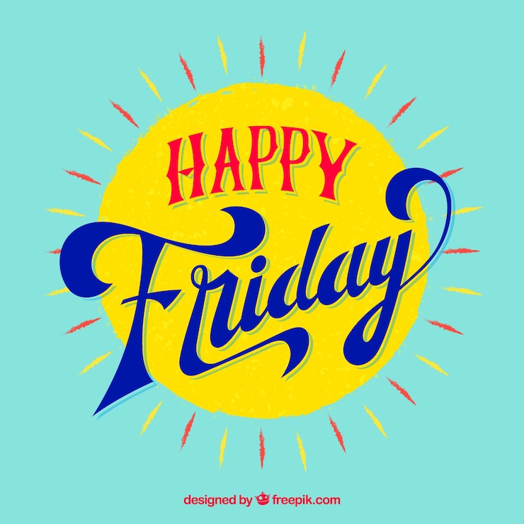 Free Vector vintage happy friday background with sun