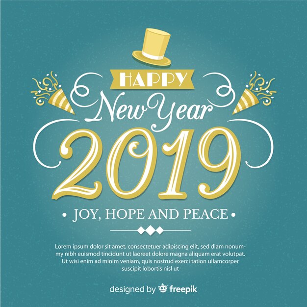 Vintage happy new year 2019 background