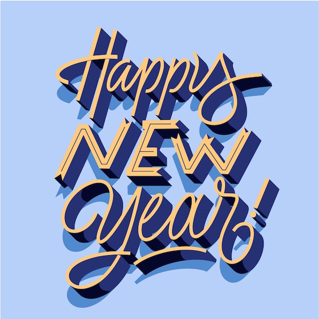 Free vector vintage happy new year lettering