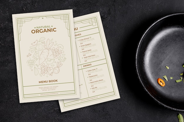 Free vector vintage healthy food menu template