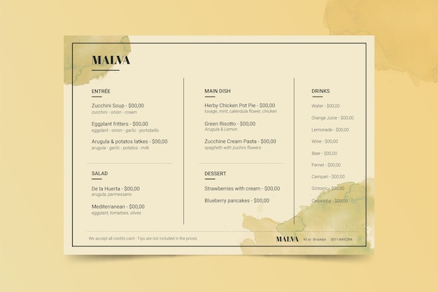 Free vector vintage healthy food restaurant menu template