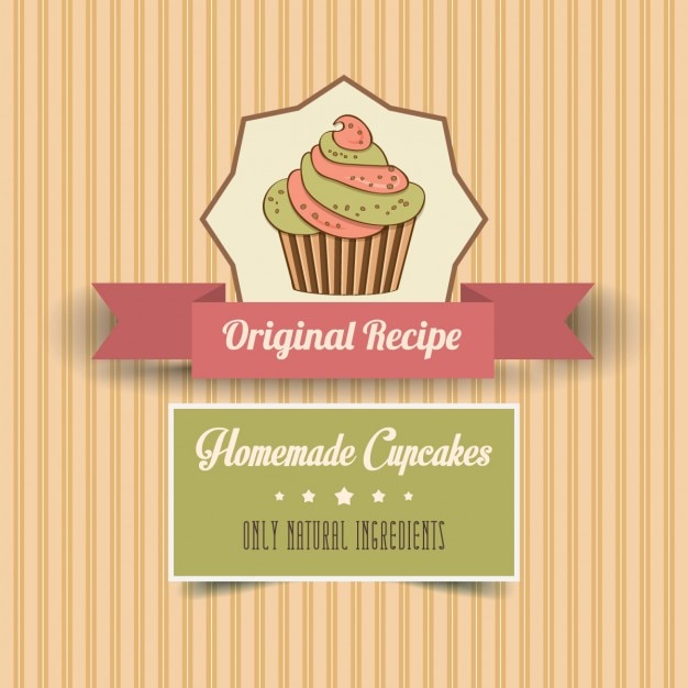 Free vector vintage homemade cupcakes poster