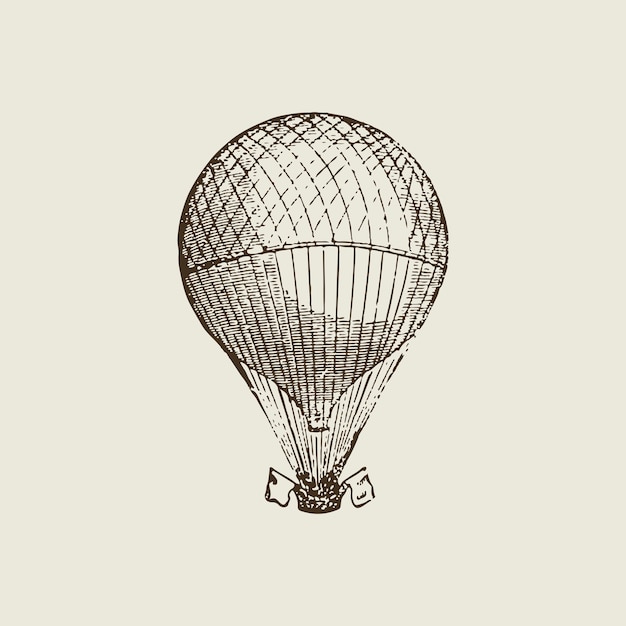 Free vector vintage hot air balloon illustration