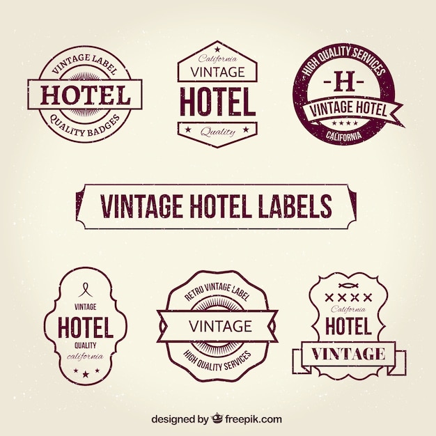 Free vector vintage hotel labels