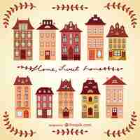 Free vector vintage houses