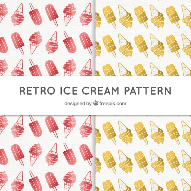 Free vector vintage ice cream patterns