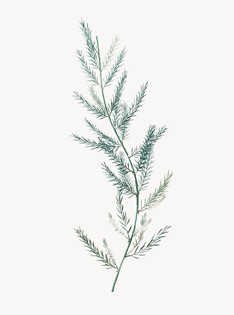 Vintage Illustration of Asparagus sarmentosus