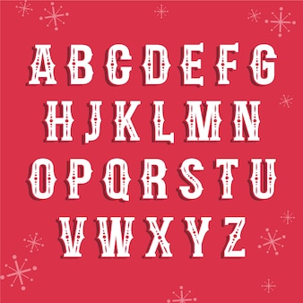 Vintage illustration christmas alphabet