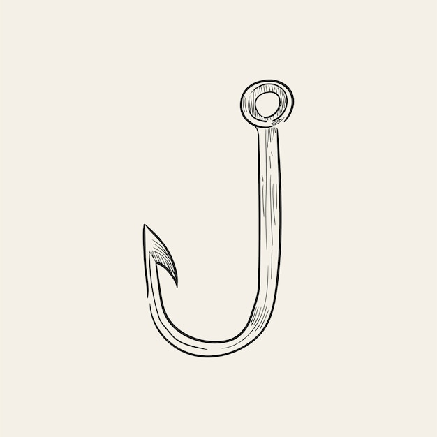 Free Vector  Vintage illustration of a fishing hook