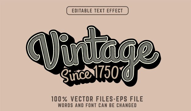 Vintage - illustrator editable text effect premium vector