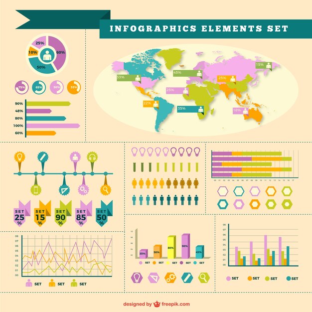 Vintage infographic elements set