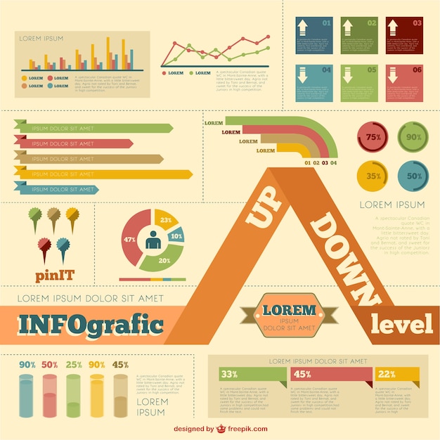 Free vector vintage infographic elements