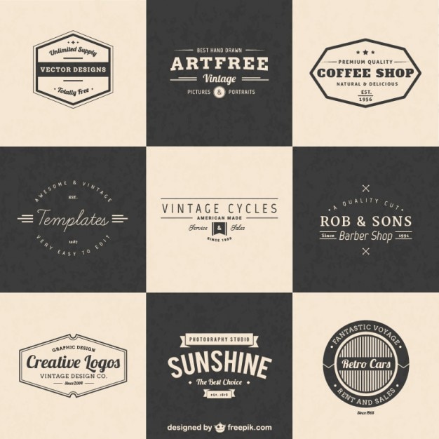 Free vector vintage insignia elements