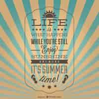 Free vector vintage inspirational summer poster