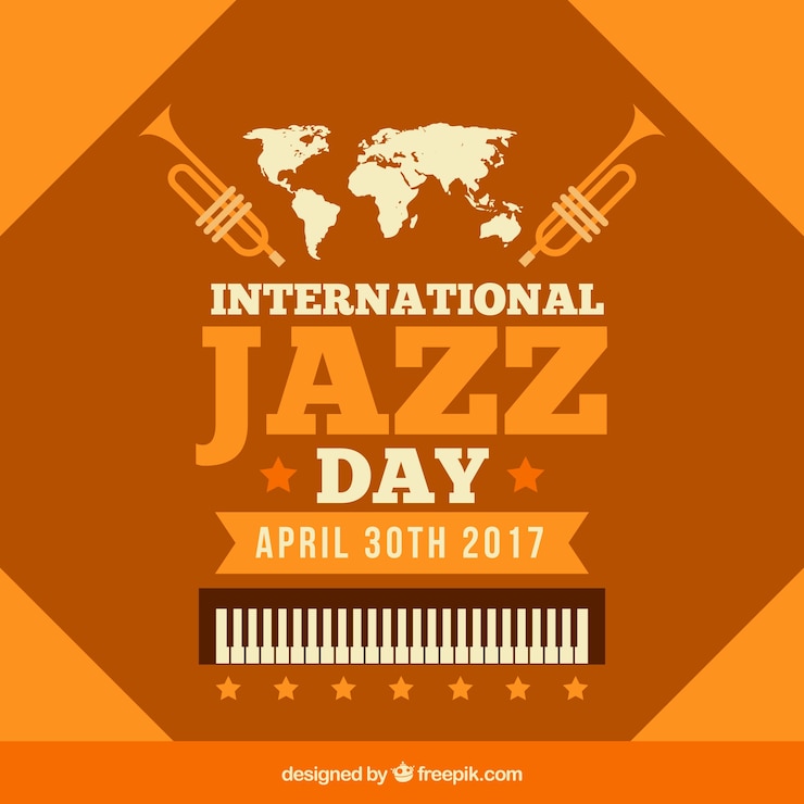 Free Vector vintage international jazz day background