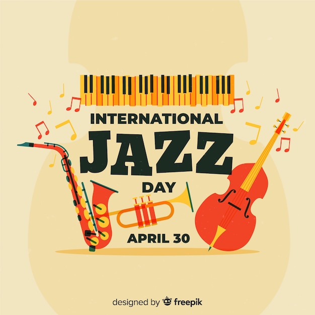 Vintage international jazz day background