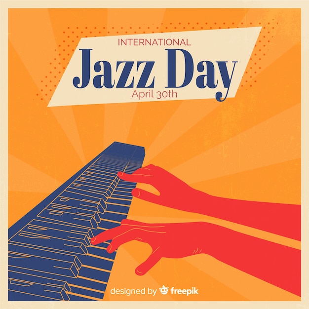 Free vector vintage international jazz day background