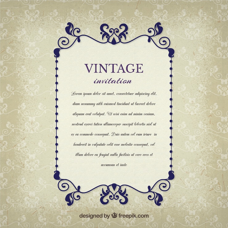 मुफ़्त वेक्टर vintage invitation in elegant style