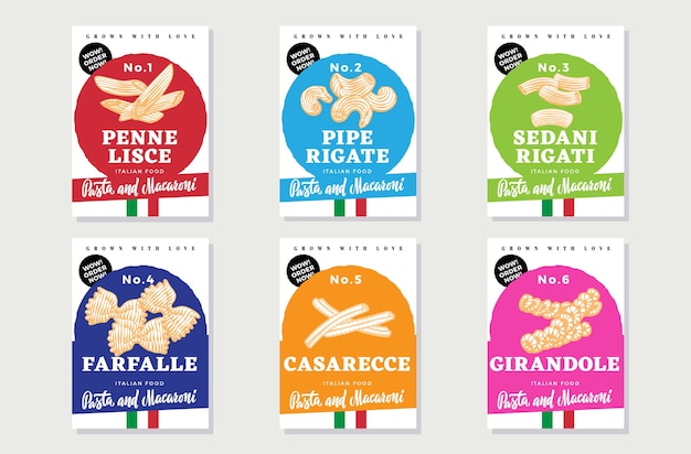 Vettore gratuito set di volantini di cibo italiano vintage
