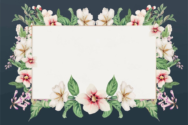 Free Vector vintage japanese floral frame vector art print, remix from artworks by megata morikaga