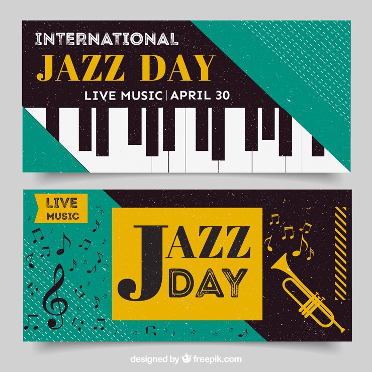 Free Vector vintage jazz banners
