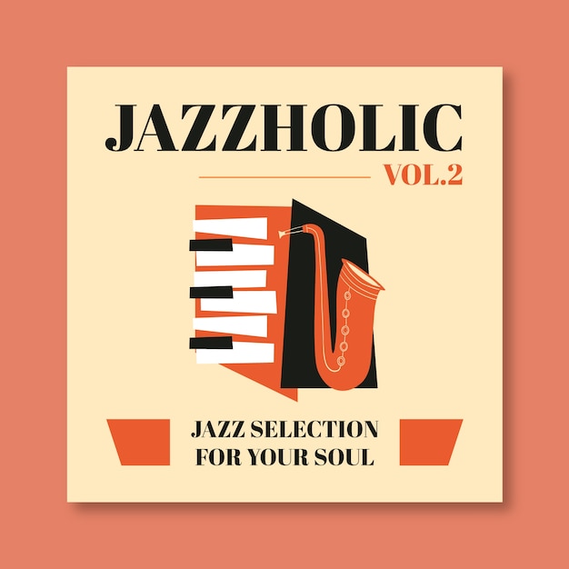 Vettore gratuito copertina cd selezione jazz vintage