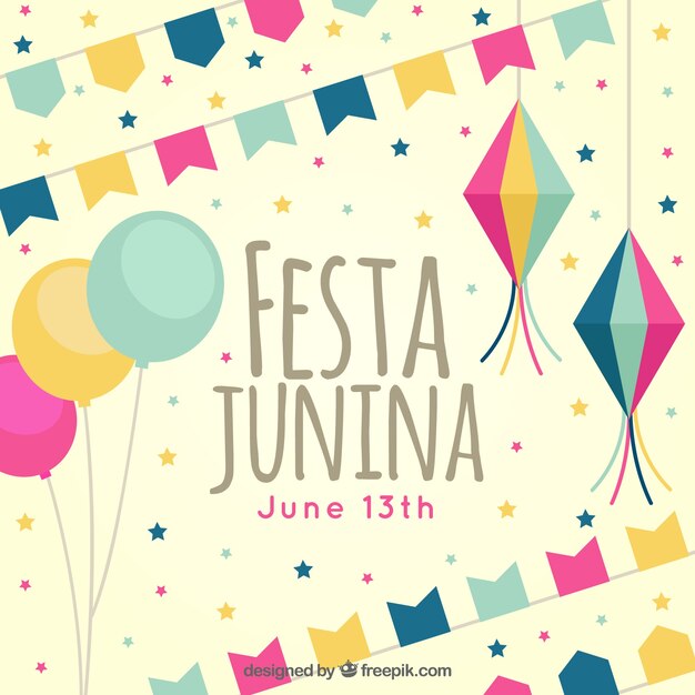 Vintage junina party background