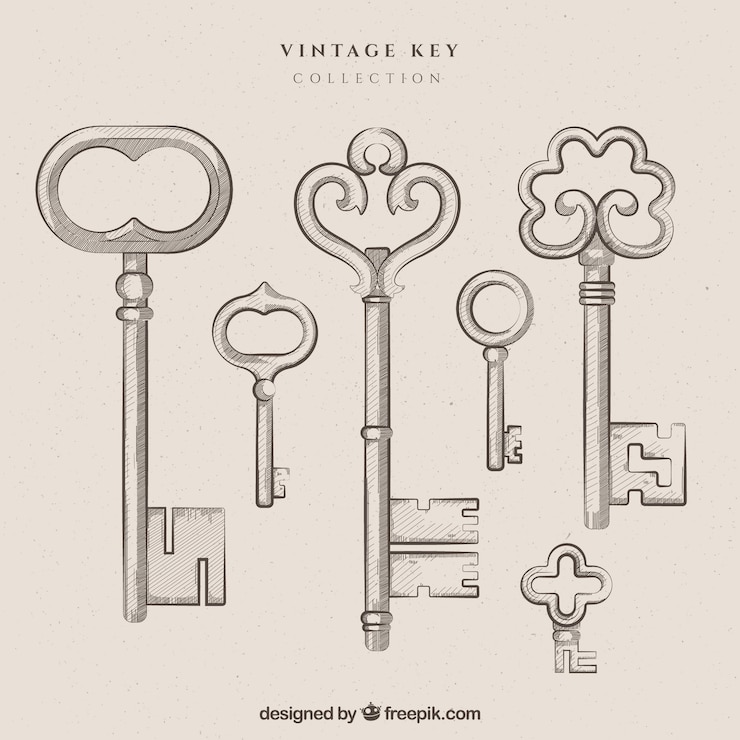 Free Vector vintage key collection