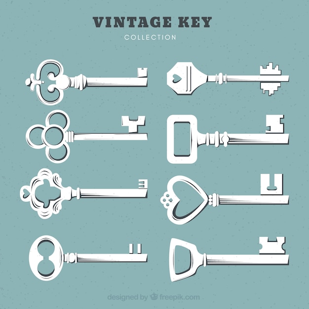 Free vector vintage key collection