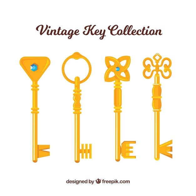 Free vector vintage key collection