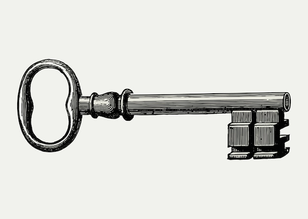 Free vector vintage key illustration