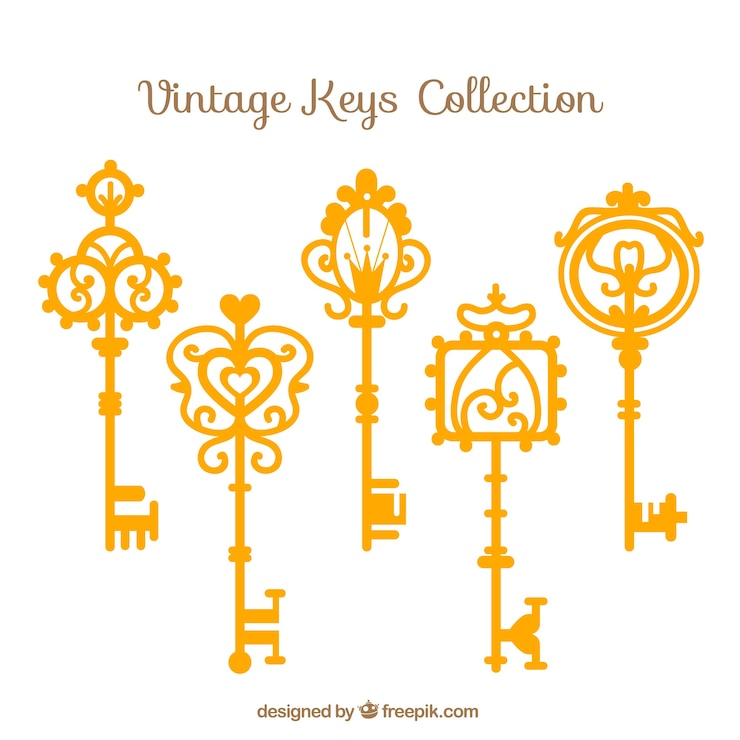 Free Vector vintage keys collection