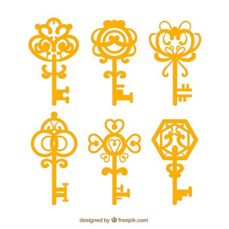 Free Vector vintage keys collection