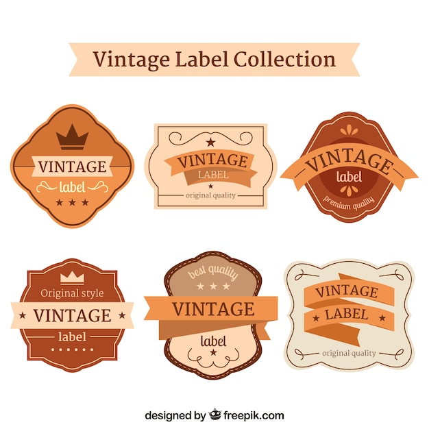 Vettore gratuito collezione di etichette vintage