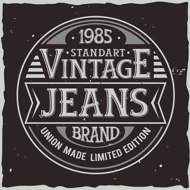 Vintage label design with lettering composition on dark background. T-shirt design.