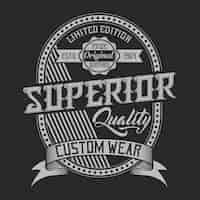 Free vector vintage label design with lettering composition on dark background