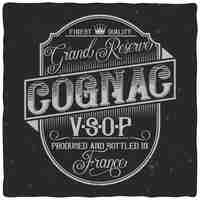 Free vector vintage label design with lettering composition on dark