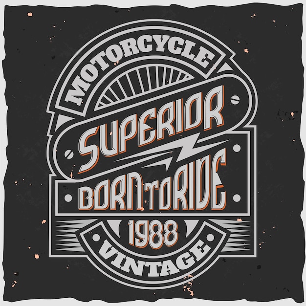 Free vector vintage label design with lettering composition on dark