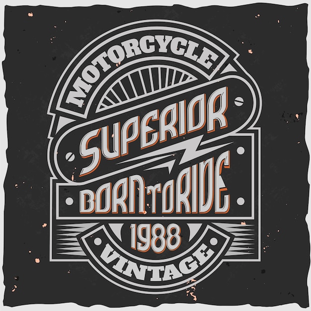 vintage label design with lettering composition on dark