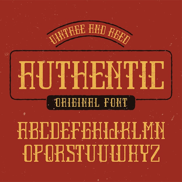 Free vector vintage label font named authentic