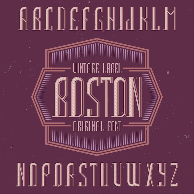 Free vector vintage label font named boston.