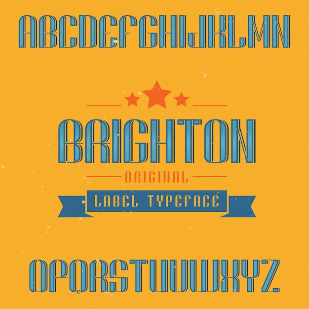 Vintage label font named brighton