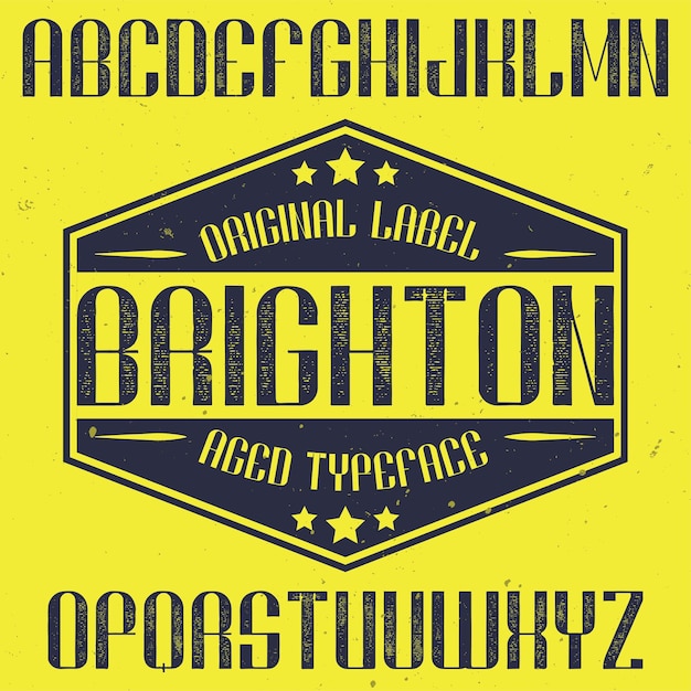 Vintage label font named Brighton