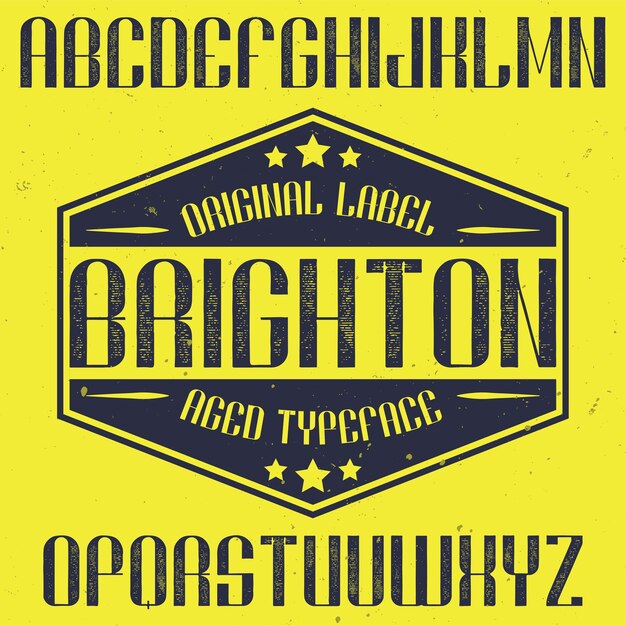 Vintage label font named Brighton